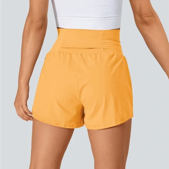HALARA Women's High-Waisted Mustard Shorts - Picture 2 of 3